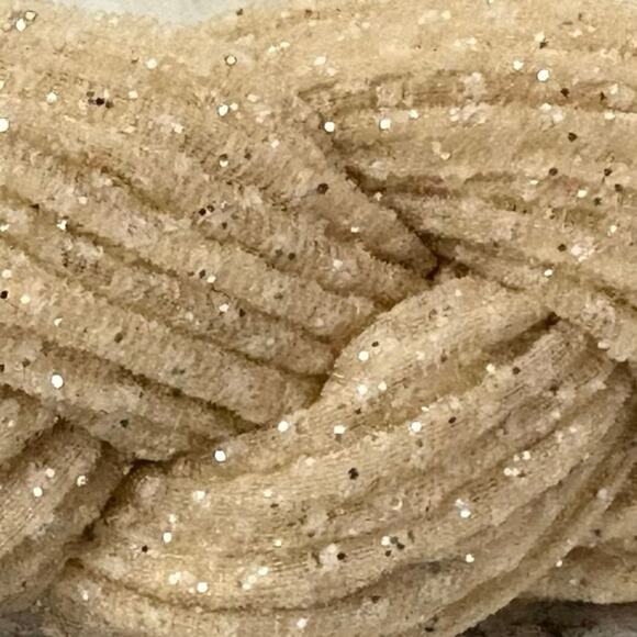 Loeffler Randall “Lilac” Braided Headband Beige with Sparkles - Picture 3 of 4